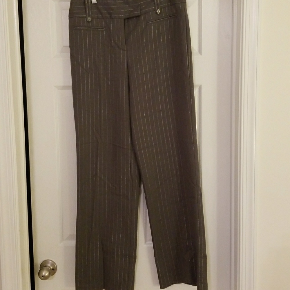 Dressbarn size 10 gray and silver pinstripe pants